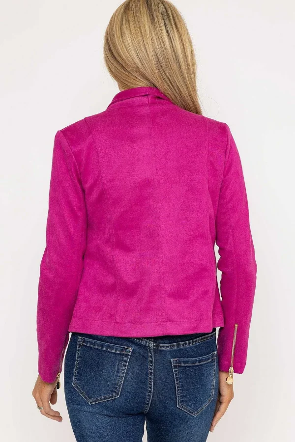 J'aime la Vie Suedette Zip Jacket In Pink*Women Coats & Jackets