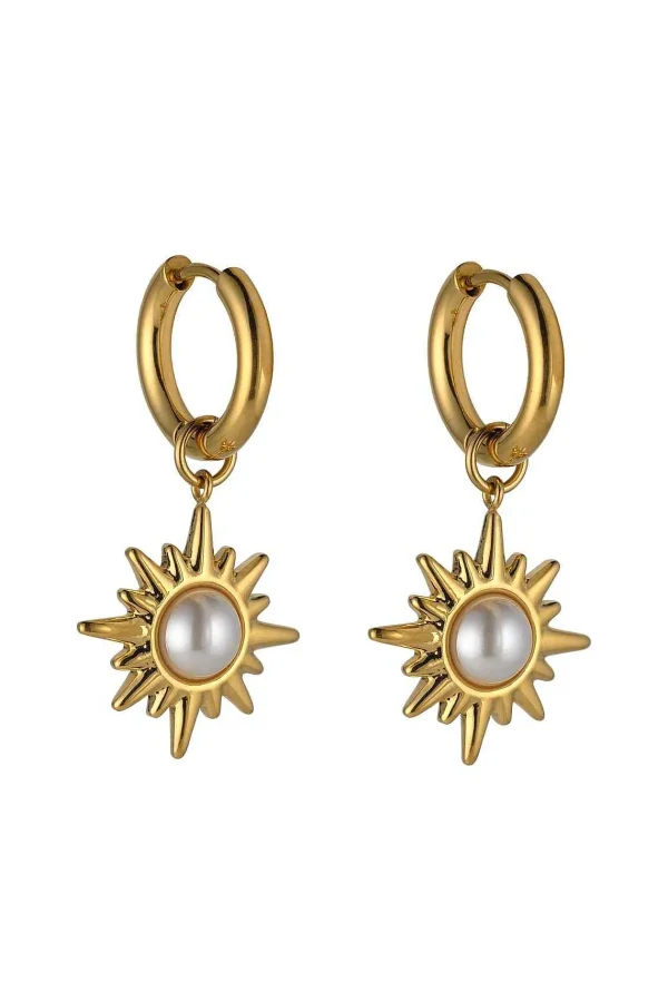 Knight & Day Sunburst Gold Drop Earrings* Boxed Gifts