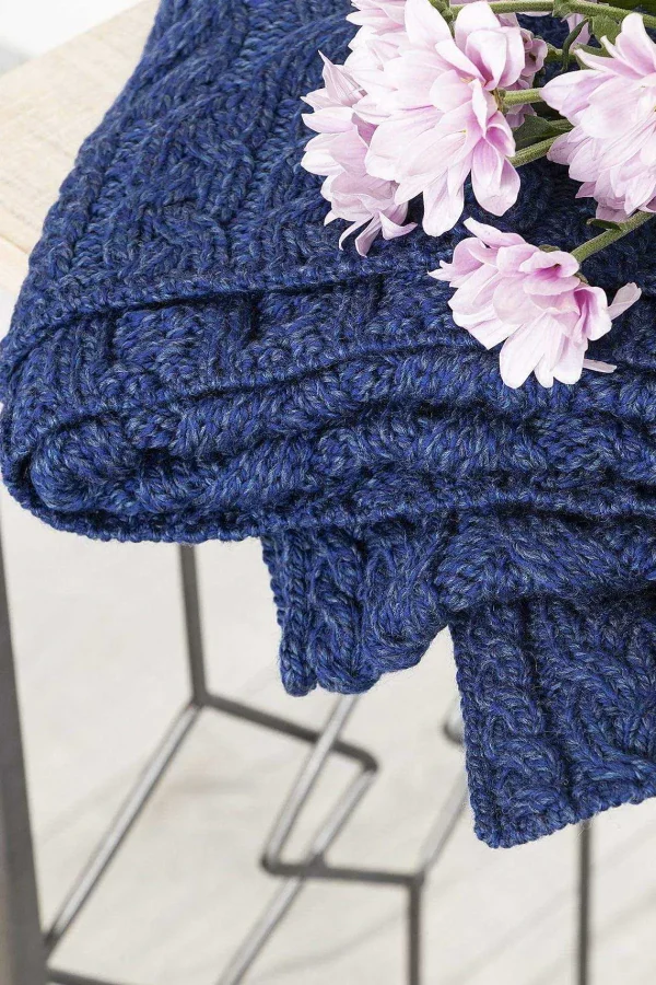 Aran Woollen Mills Super Soft Merino Throw In Blue* Throws