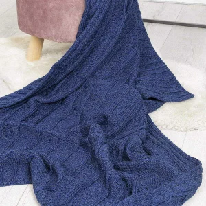 Aran Woollen Mills Super Soft Merino Throw In Blue* Throws