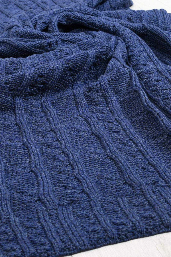 Aran Woollen Mills Super Soft Merino Throw In Blue* Throws