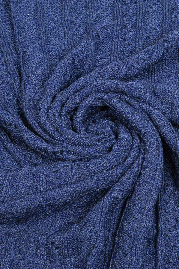 Aran Woollen Mills Super Soft Merino Throw In Blue* Throws