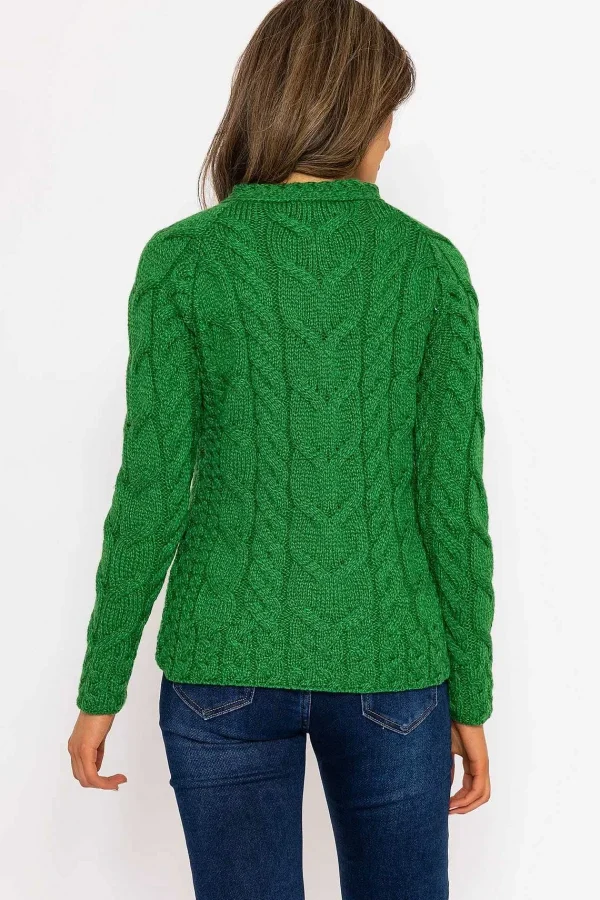 Aran Woollen Mills Super Soft Raglan Crew Sweater In Green*Women Jumpers & Cardigans