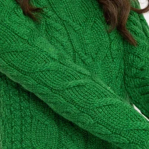 Aran Woollen Mills Super Soft Raglan Crew Sweater In Green*Women Jumpers & Cardigans
