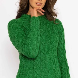 Aran Woollen Mills Super Soft Raglan Crew Sweater In Green*Women Jumpers & Cardigans