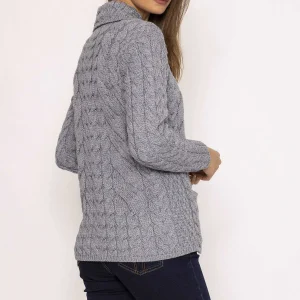 Aran Woollen Mills Supersoft Merino Wool Women'S Cardigan In Grey*Women Jumpers & Cardigans