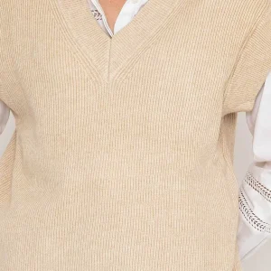 J'aime la Vie Sweater Vest In Beige*Women Jumpers & Cardigans