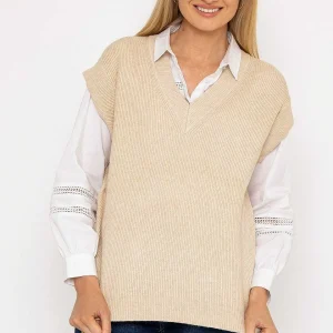 J'aime la Vie Sweater Vest In Beige*Women Jumpers & Cardigans