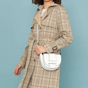 Rowen Avenue Tan Check Trench Coat*Women Coats & Jackets
