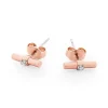 Tipperary Crystal Jewellery T-Bar Earrings In Rose Gold* Boxed Gifts