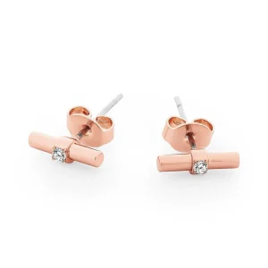 Tipperary Crystal Jewellery T-Bar Earrings In Rose Gold* Boxed Gifts