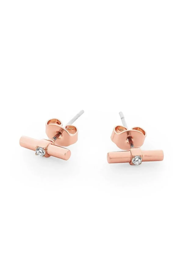 Tipperary Crystal Jewellery T-Bar Earrings In Rose Gold* Boxed Gifts