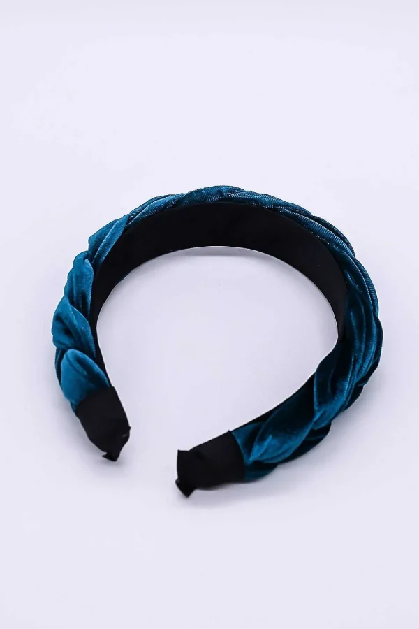 SOUL Accessories Teal Velvet Plaited Hairband* Hair Bands