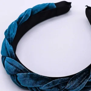 SOUL Accessories Teal Velvet Plaited Hairband* Hair Bands