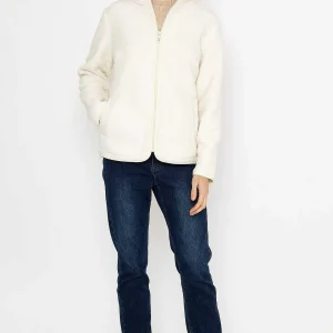 Kelly & Grace Weekend Teddy Full Zip Jacket In Ecru*Women Coats & Jackets