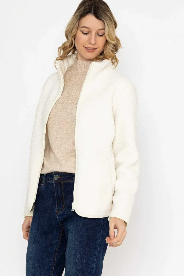 Kelly & Grace Weekend Teddy Full Zip Jacket In Ecru*Women Coats & Jackets