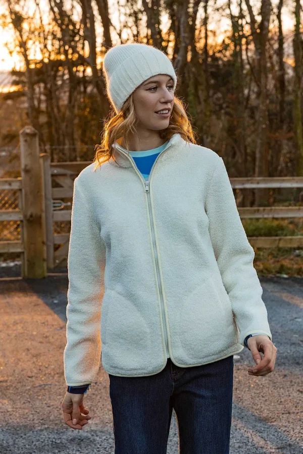Kelly & Grace Weekend Teddy Full Zip Jacket In Ecru*Women Coats & Jackets