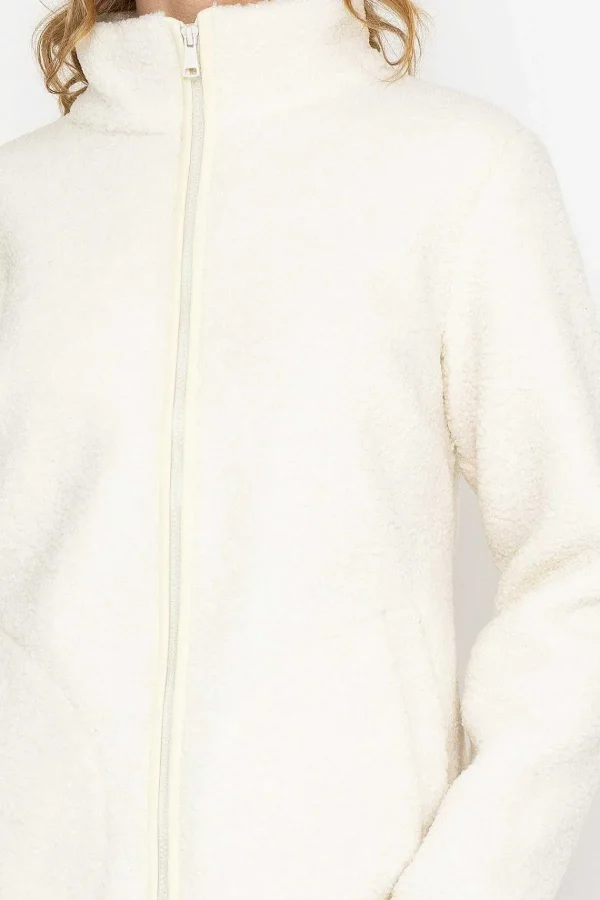 Kelly & Grace Weekend Teddy Full Zip Jacket In Ecru*Women Coats & Jackets