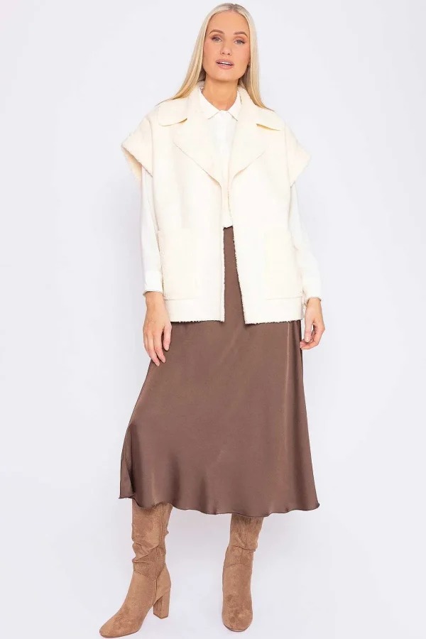 Rowen Avenue Teddy Gilet In Ecru*Women Coats & Jackets