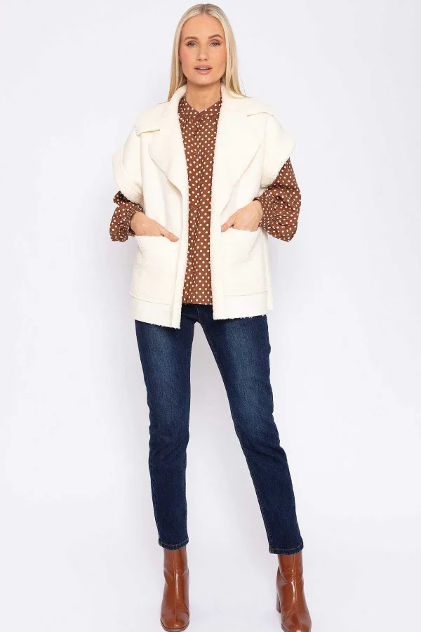 Rowen Avenue Teddy Gilet In Ecru*Women Coats & Jackets
