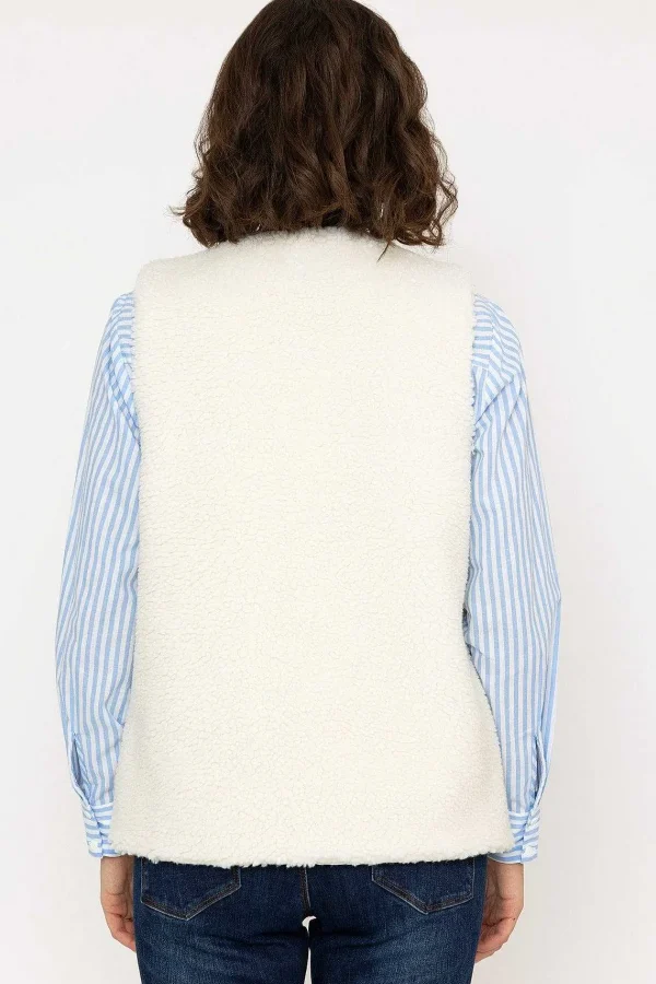Kelly & Grace Weekend Teddy Gilet In Ecru*Women Coats & Jackets