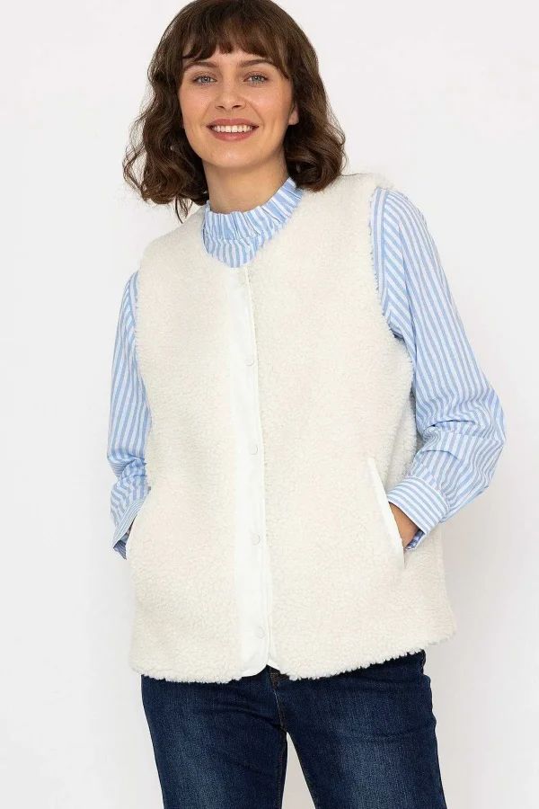 Kelly & Grace Weekend Teddy Gilet In Ecru*Women Coats & Jackets