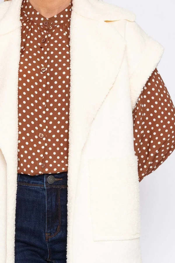Rowen Avenue Teddy Gilet In Ecru*Women Coats & Jackets