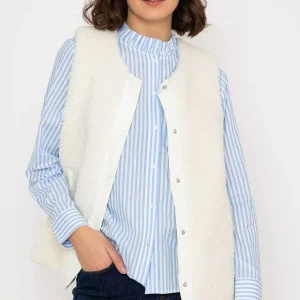 Kelly & Grace Weekend Teddy Gilet In Ecru*Women Coats & Jackets