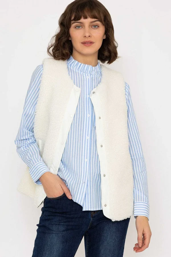 Kelly & Grace Weekend Teddy Gilet In Ecru*Women Coats & Jackets
