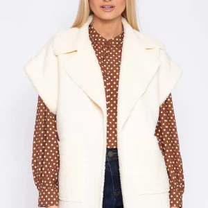 Rowen Avenue Teddy Gilet In Ecru*Women Coats & Jackets