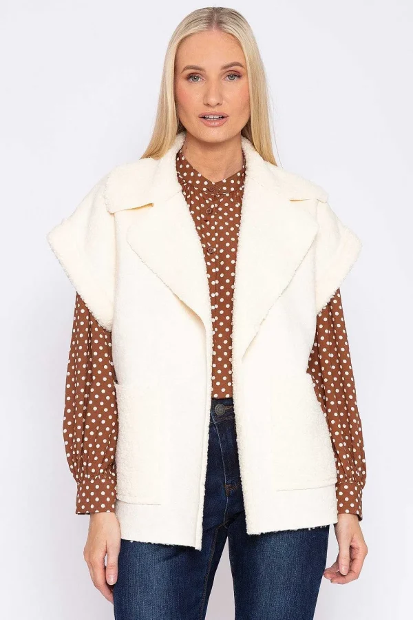 Rowen Avenue Teddy Gilet In Ecru*Women Coats & Jackets