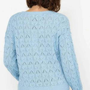 Kelly & Grace Weekend Textured Crew Neck In Blue*Women Jumpers & Cardigans
