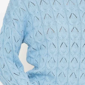 Kelly & Grace Weekend Textured Crew Neck In Blue*Women Jumpers & Cardigans
