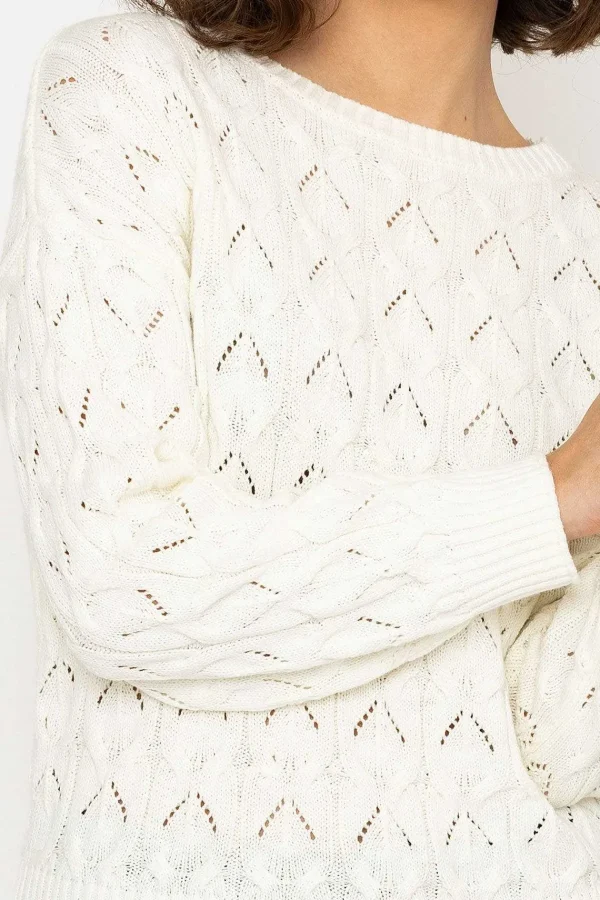 Kelly & Grace Weekend Textured Crew Neck In Ivory*Women Jumpers & Cardigans
