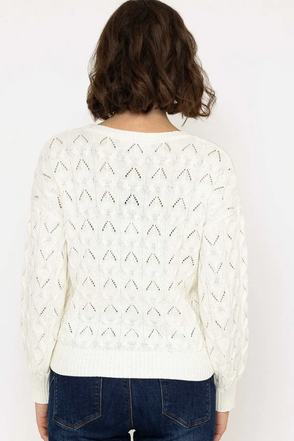 Kelly & Grace Weekend Textured Crew Neck In Ivory*Women Jumpers & Cardigans