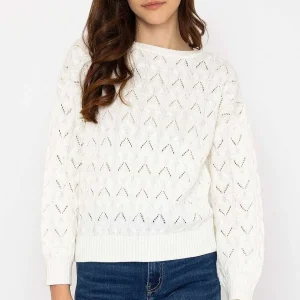 Kelly & Grace Weekend Textured Crew Neck In Ivory*Women Jumpers & Cardigans