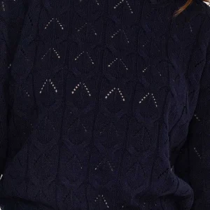 Kelly & Grace Weekend Textured Crew Neck In Navy*Women Jumpers & Cardigans