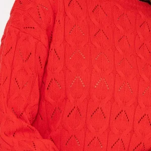 Kelly & Grace Weekend Textured Crew Neck In Red*Women Jumpers & Cardigans