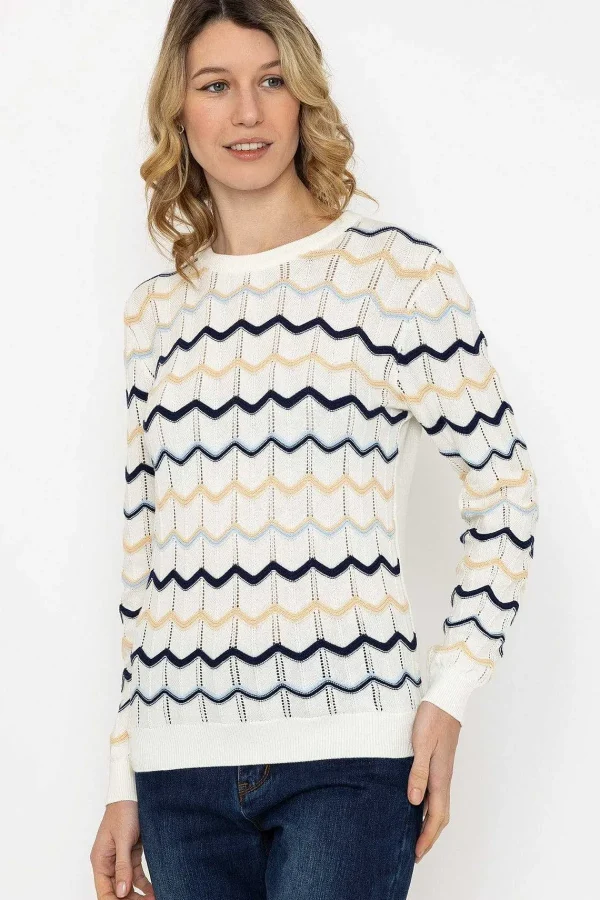 Rowen Avenue Textured Crew Neck Knit In Ecru*Women Jumpers & Cardigans
