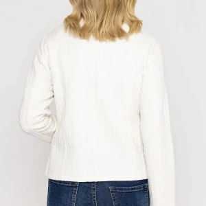 Voulez Vous Textured Jersey Zip Jacket In Ecru*Women Coats & Jackets