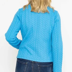 Voulez Vous Textured Jersey Zip Jacket In Blue*Women Coats & Jackets