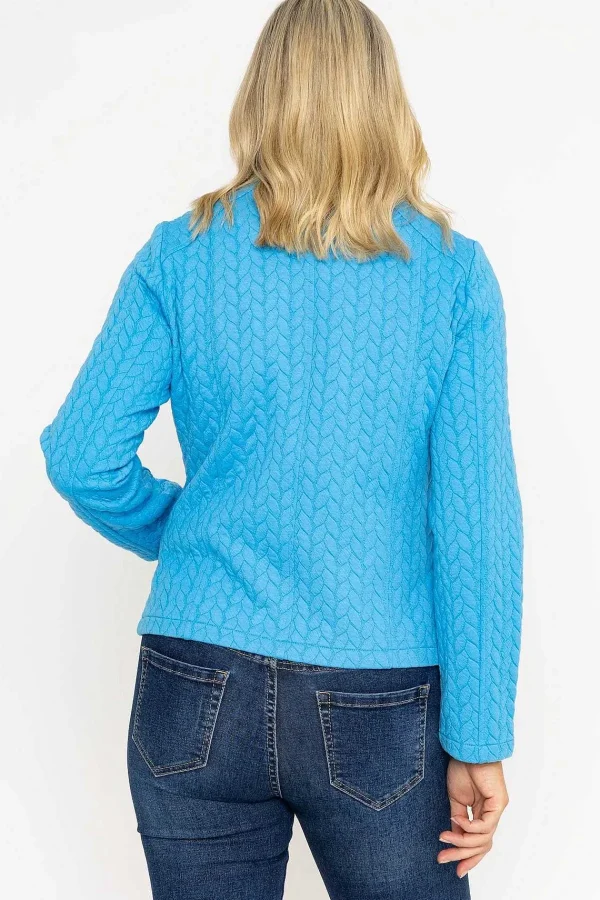 Voulez Vous Textured Jersey Zip Jacket In Blue*Women Coats & Jackets