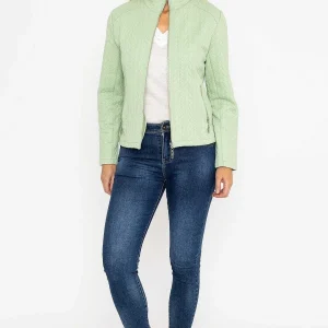 Voulez Vous Textured Jersey Zip Jacket In Green*Women Coats & Jackets