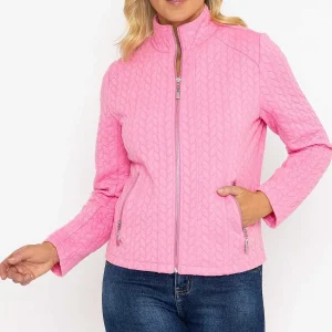 Voulez Vous Textured Jersey Zip Jacket In Pink*Women Coats & Jackets