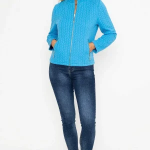 Voulez Vous Textured Jersey Zip Jacket In Blue*Women Coats & Jackets