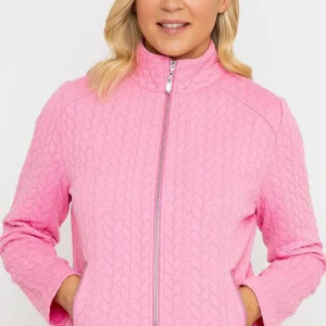 Voulez Vous Textured Jersey Zip Jacket In Pink*Women Coats & Jackets