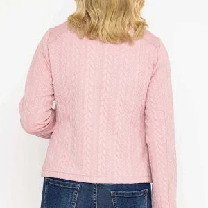 Voulez Vous Textured Jersey Zip Jacket In Pink*Women Coats & Jackets