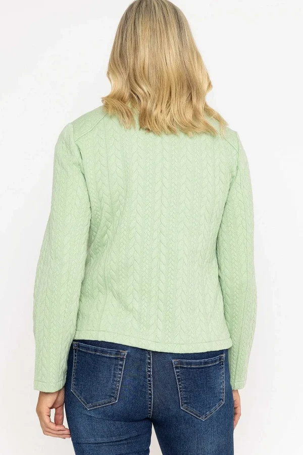 Voulez Vous Textured Jersey Zip Jacket In Green*Women Coats & Jackets