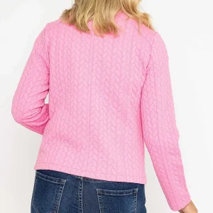 Voulez Vous Textured Jersey Zip Jacket In Pink*Women Coats & Jackets