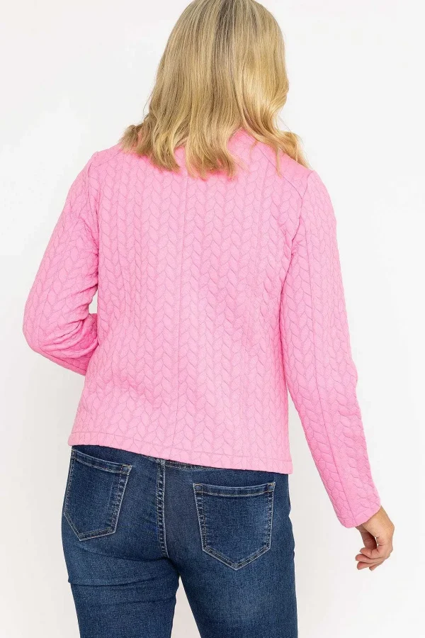 Voulez Vous Textured Jersey Zip Jacket In Pink*Women Coats & Jackets